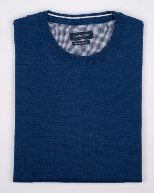 'ПАМУЧЕН ПУЛОВЕР В ЦВЯТ ДЕНИМ 