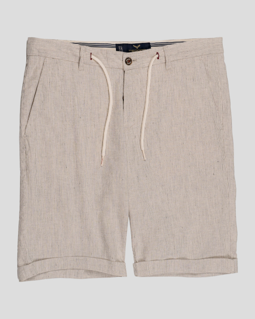 'БЕРМУДИ С ИТАЛИАНСКИ ДЖОБ И ВРЪЗКИ ОТ ПАМУК С ЛЕН