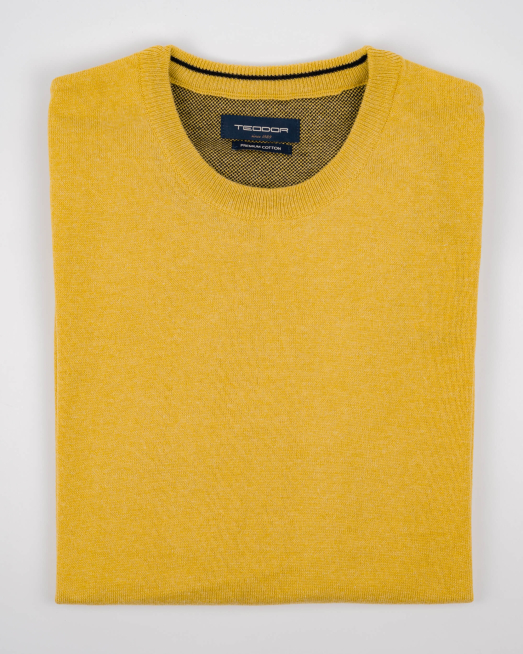 'БАЗОВ МЕЛАНЖИРАН ПУЛОВЕР В ЖЪЛТ ЦВЯТ