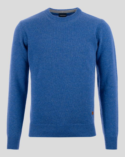 'ВЪЛНЕН МЕЛАНЖИРАН ПУЛОВЕР В СИН ЦВЯТ