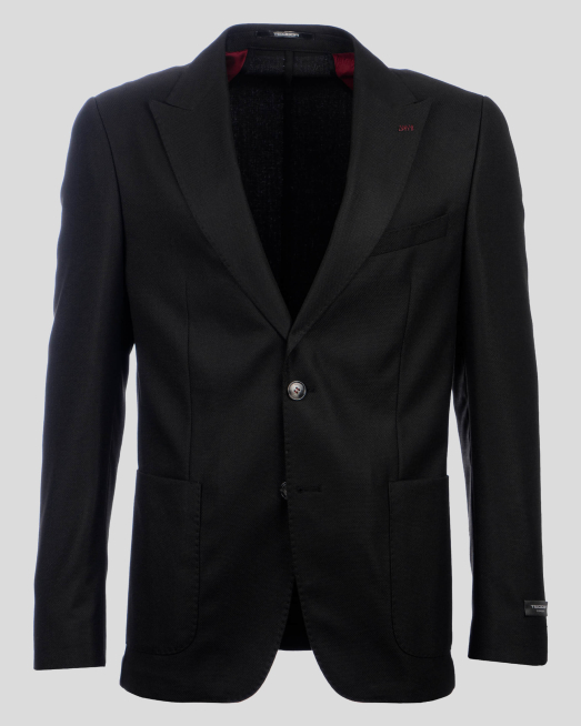 'ЧЕРНО СТРУКТУРНО САКО ОТ ФИНА ВЪЛНА 