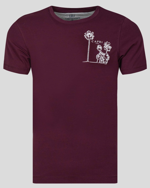'ПРИНТИРАНА ТЕНИСКА В БОРДО ОТ PREMIUM ПАМУК 