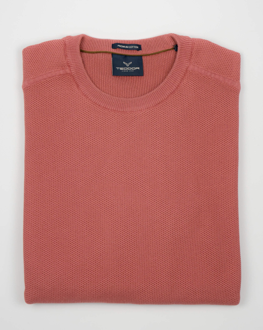 'СТРУКТУРЕН ПУЛОВЕР В РОЗОВ ЦВЯТ