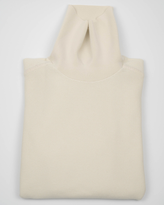 'БЯЛ ПАМУЧЕН ПУЛОВЕР СЪС СТРУКТУРНА ПЛЕТКА 