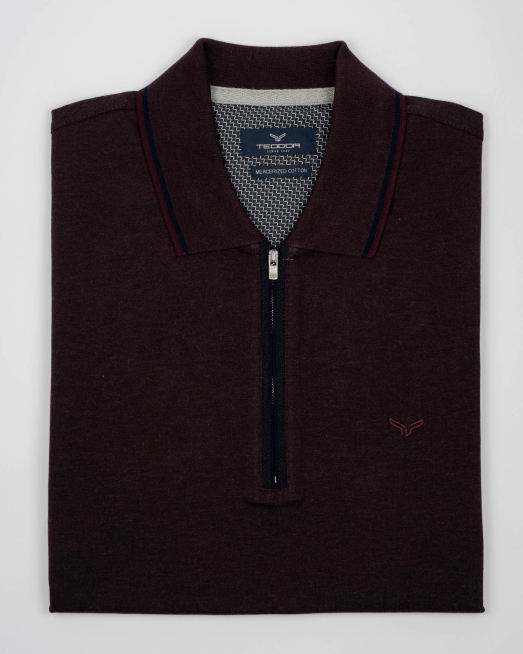 'БЛУЗА ОТ МЕРСЕРИЗИРАН ПАМУК В ЦВЯТ БОРДО 