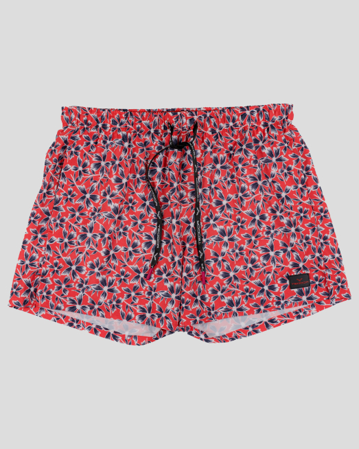 'ЧЕРВЕН БАНСКИ СЪС СИН ФЛОРАЛЕН ПРИНТ 