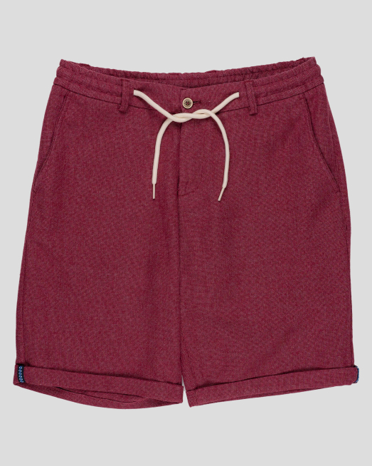 'БЕРМУДИ В ЦВЯТ БОРДО С КОНТРАСТНИ ВРЪЗКИ 