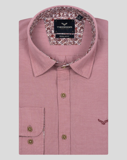 'РОЗОВА РИЗА С БРОДЕРИЯ ЛОГО И ГАРНИТУРА СВОБОДЕН СИЛУЕТ