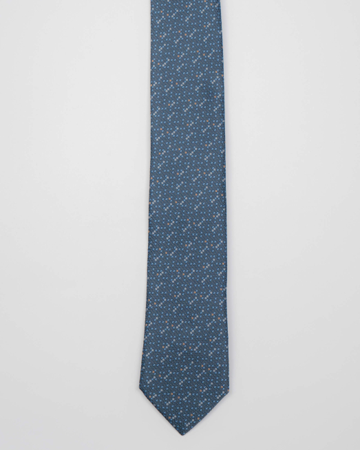 'ВРАТОВРЪЗКА В СИВ ЦВЯТ НА СИВИ МЕЛАНЖИРАНИ ТОЧКИ