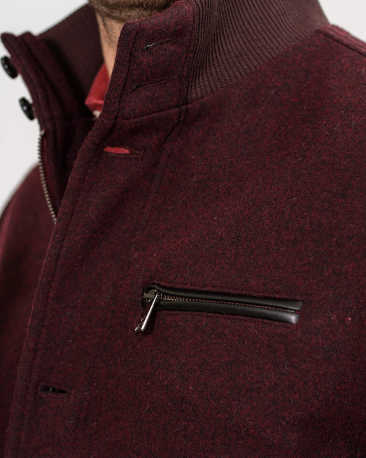 'ВЪЛНЕНО ПАЛТО С ЦИП И КОПЧЕТА В ЦВЯТ БОРДО