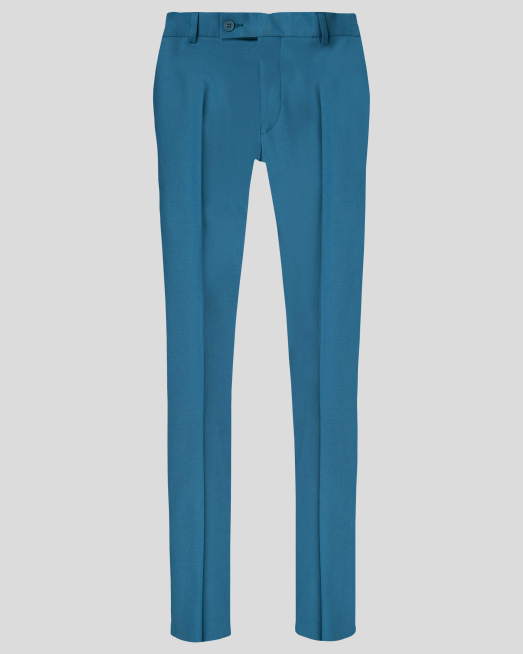 'СВЕТЛО СИН СТРУКТУРЕН ПАНТАЛОН ВТАЛЕН СИЛУЕТ