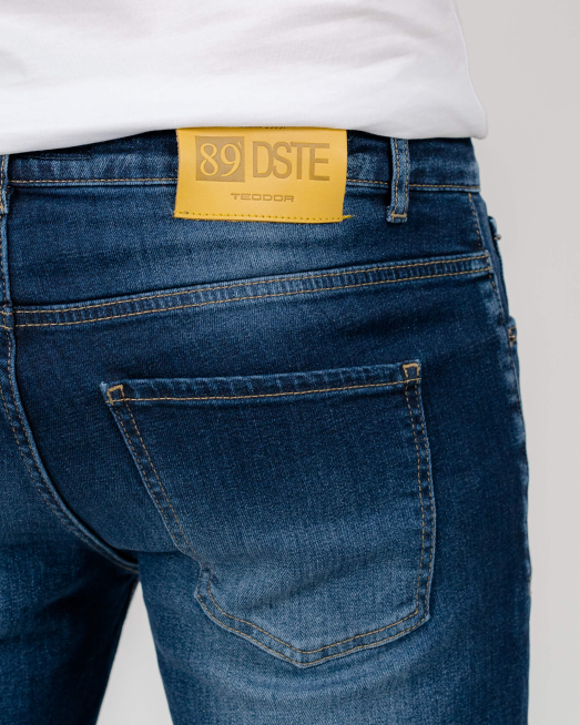 'СИНИ ДЪНКОВИ БЕРМУДИ С НАКЪСАН ЕФЕКТ