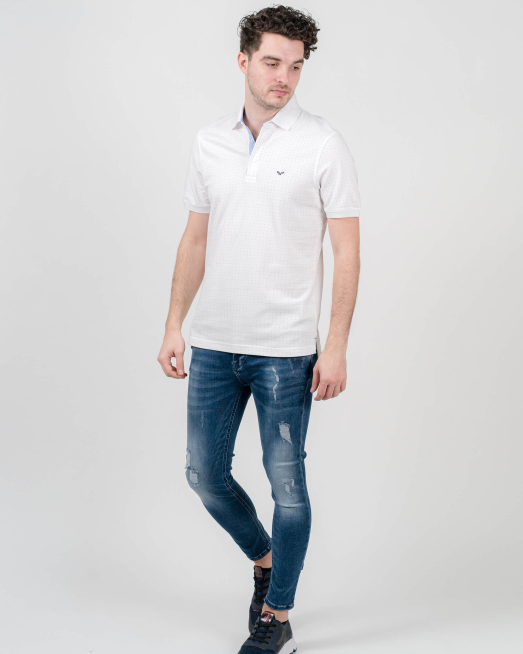 'БЯЛА ТЕНИСКА НА СИТНИ ТОЧКИ С БРОДЕРИЯ