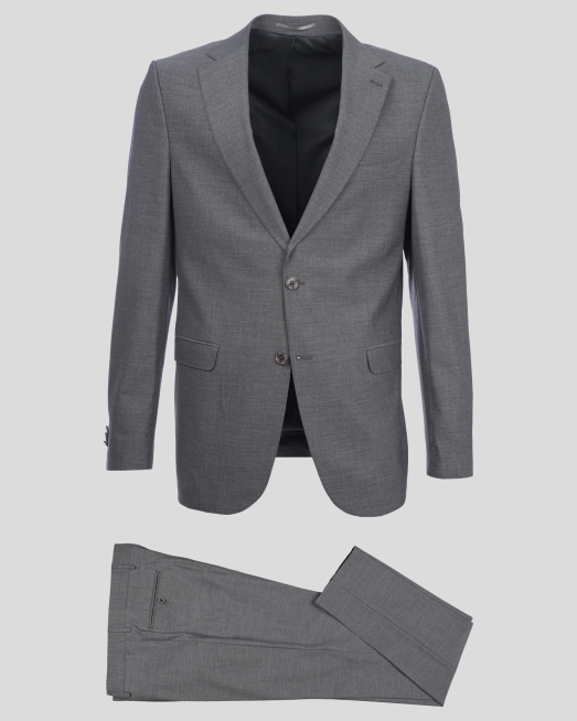 'СИВ КЛАСИЧЕСКИ КОСТЮМ ОТ ФИНА ВЪЛНА 