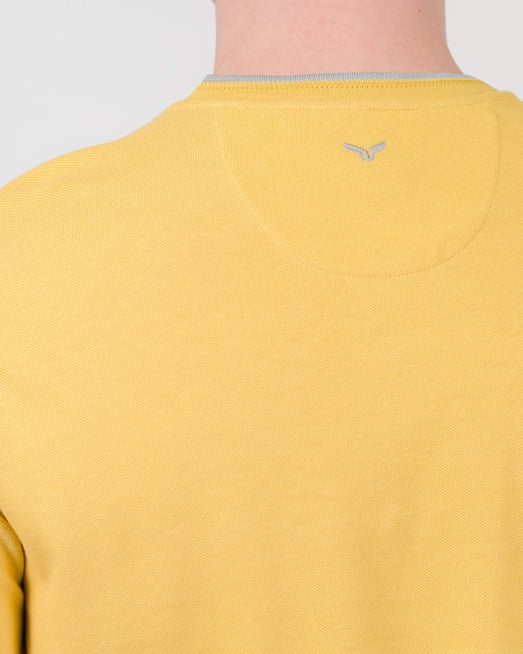 'ЖЪЛТА ПАМУЧНА ТЕНИСКА С БРОДЕРИЯ 