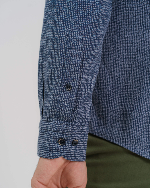 'СИНЯ ВТАЛЕНА РИЗА С БРОДЕРИЯ ЛОГО