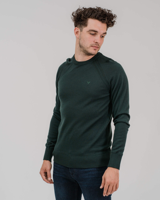 'ВЪЛНЕН ПУЛОВЕР С БРОДЕРИЯ В ЦВЯТ ПЕТРОЛ