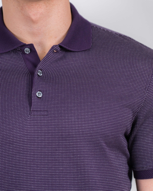 'ТЪМНО ЛИЛАВА ТЕНИСКА ОТ ДВОЙНО МЕРСЕРИЗИРАН ПАМУК ЖАКАРД