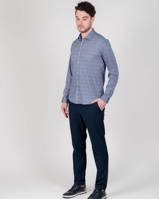 'ТЪМНО СИНЯ РИЗА ОТ МЕРСЕРИЗИРАН ПАМУК