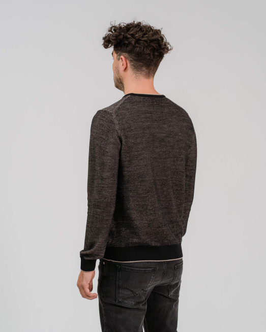 'ВЪЛНЕН СТРУКТУРЕН ПУЛОВЕР С КОНТРАСТИ