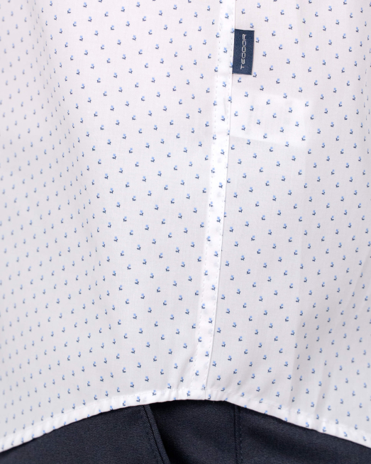 'БЯЛА СВОБОДНА РИЗА С ПРИНТ ОТ САТЕНИРАН ПАМУК