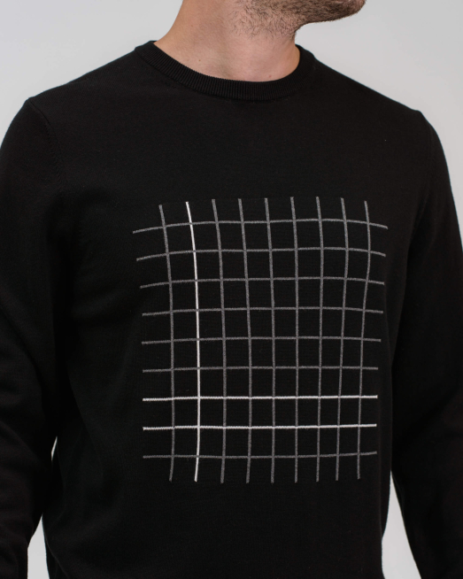 'ЧЕРЕН ПУЛОВЕР С БРОДЕРИЯ ЛОГО