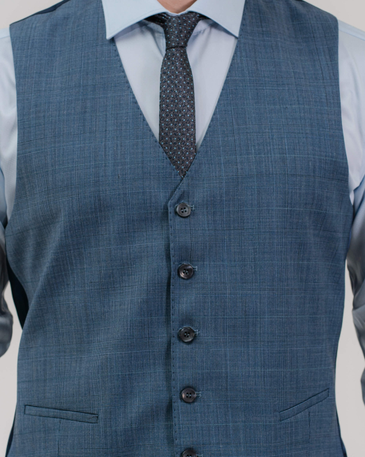 'СИН ВТАЛЕН КОСТЮМ КАРЕ В ТРИ ЧАСТИ