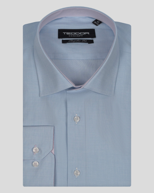 'СВЕТЛО СИНЯ КЛАСИЧЕСКА РИЗА СВОБОДЕН СИЛУЕТ С ГАРНИТУРА