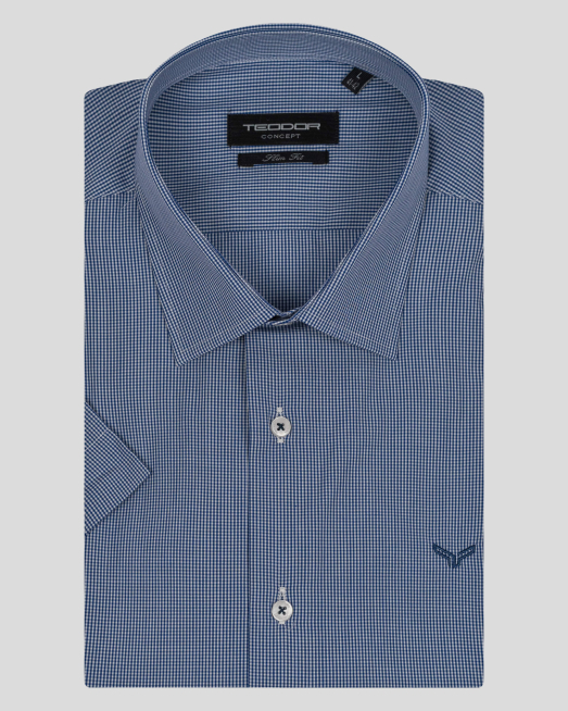 'ТЪМНО СИНЯ РИЗА КАРЕ С БРОДЕРИЯ ЛОГО