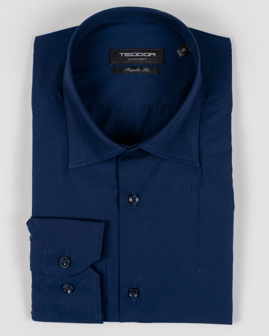 'ТЪМНО СИНЯ РИЗА БАЗОВ МОДЕЛ СВОБОДЕН СИЛУЕТ