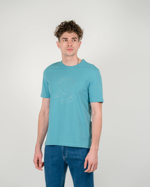 'ТЕНИСКА С ГУМИРАНО ПРИНТ ЛОГО В ЦВЯТ МИНТ