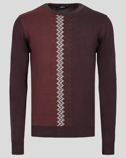 'БОРДО ПУЛОВЕР С МЕТАЛНО ЛОГО ОТ ГЛАДКА ПЛЕТКА