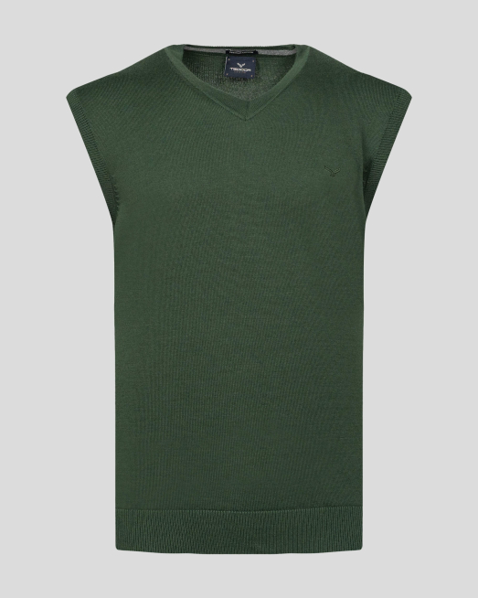 'МАСЛЕНО ЗЕЛЕН ПУЛОВЕР БЕЗ РЪКАВИ ОТ PREMIUM ПАМУК