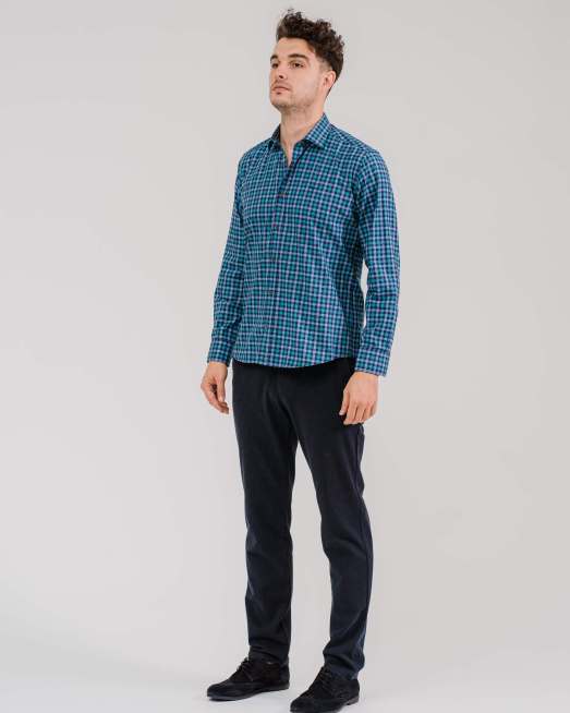 'ЕЖЕДНЕВНА КАРИРАНА РИЗА В ЦВЯТ ПЕТРОЛ