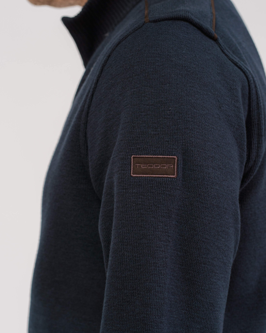 'ТЪМНОСИН СУИТШЪРТ С ДЖОБОВЕ И ДЕТАЙЛИ ВЕЛУР