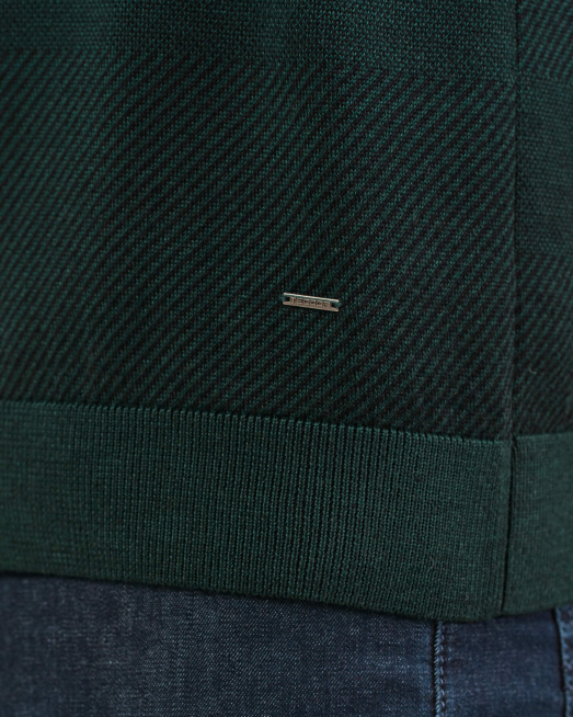 'МЕЛАНЖИРАН ПУЛОВЕР ОТ ФИНА ВЪЛНА МЕРИНО В ЖАКАРДОВ ДЕСЕН