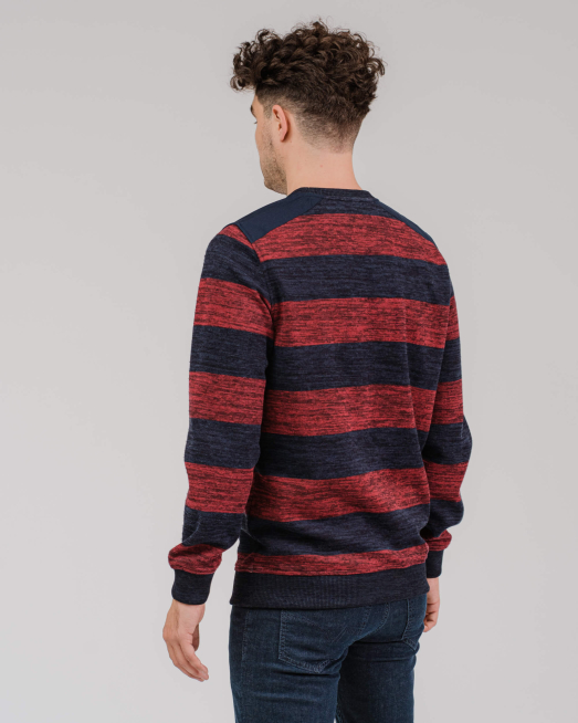 'ТРИКОТАЖНА БЛУЗА В ЕДРО РАЙЕ С МЕЛАНЖИРАН ЕФЕКТ