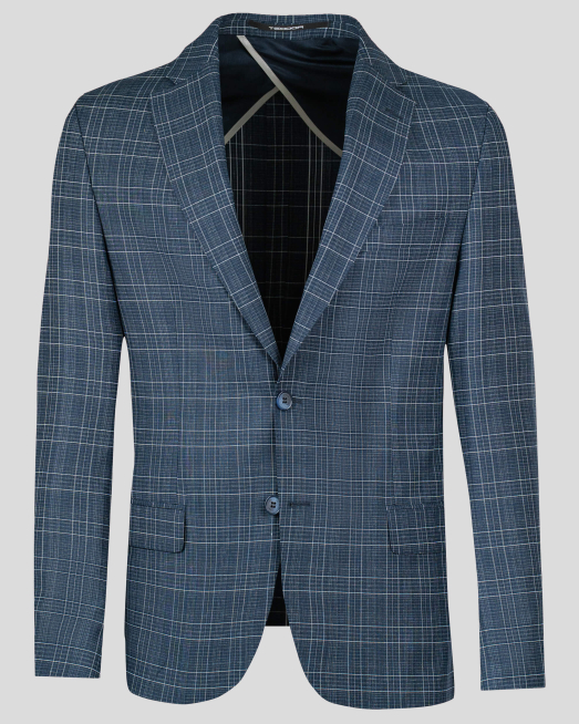 'КЛАСИЧЕСКО САКО С КАРИРАН ДЕСЕН В ЦВЯТ АНТРАЦИТ