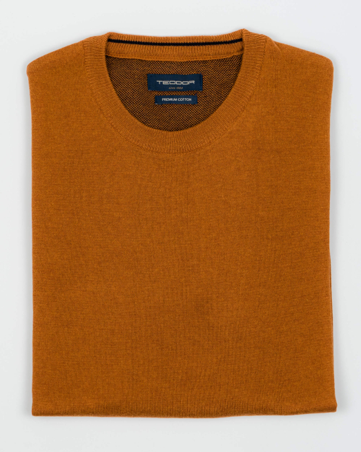 'ПАМУЧЕН ПУЛОВЕР В ЦВЯТ ОРАНЖЕВ