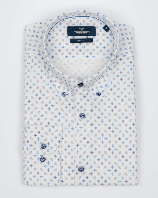 'БЯЛА ПАМУЧНА РИЗА НА СИТНИ ФИГУРИ