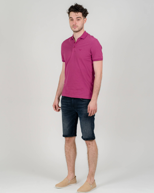 'ТЪМНО СИНИ ДЪНКОВИ БЕРМУДИ С ДЕКОРАТИВНИ НАКЪСВАНИЯ