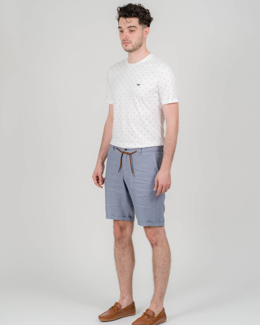 'ЛЕНЕНИ БЕРМУДИ С ИТАЛИАНСКИ ДЖОБ В СИН ЦВЯТ