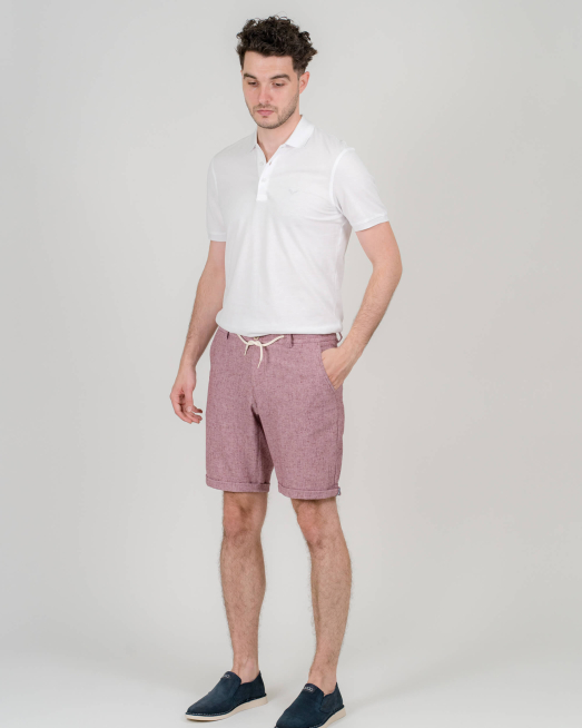 'РОЗОВИ БЕРМУДИ С ИТАЛИАНСКИ ДЖОБ И КОНТРАСТНИ ВРЪЗКИ 