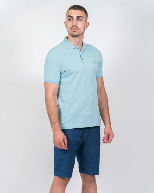 'ТЕНИСКА В ЦВЯТ МИНТ ОТ ПАМУК С БРОДЕРИЯ