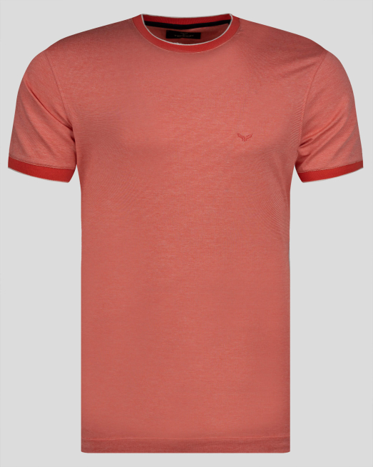 'БИЕ ТЕНИСКА С ТОНАЛНА БРОДЕРИЯ ЛОГО В ЦВЯТ КОРАЛ