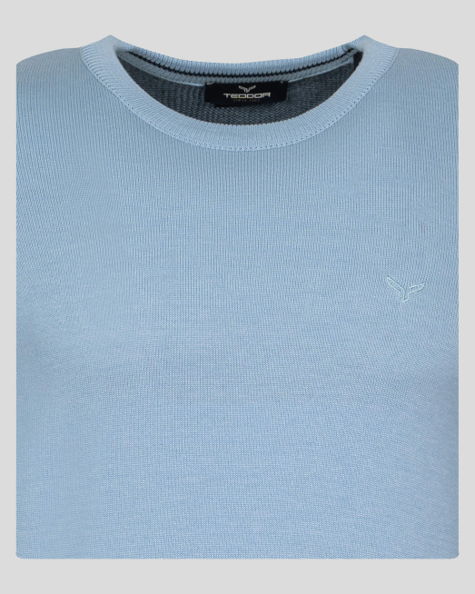 'СВЕТЛО СИН ПУЛОВЕР БАЗОВ МОДЕЛ С ЛОГО