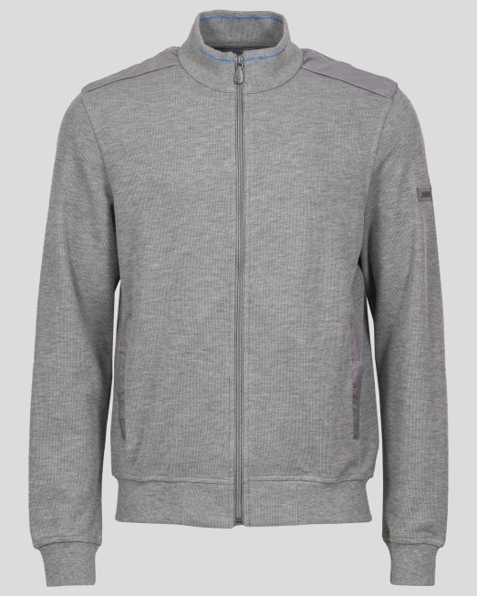 'СИВ МЕЛАНЖИРАН СУИТШЪРТ ОТ РИПС ТРИКО С МЕТАЛНО ЛОГО