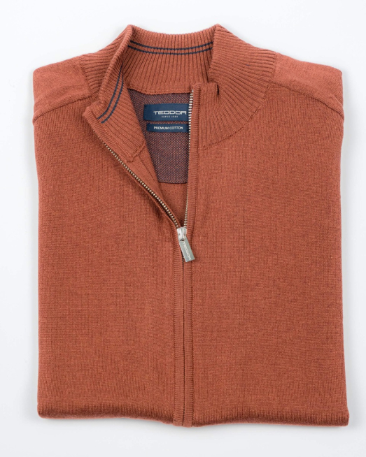 'КАФЯВА ПАМУЧНА ЖИЛЕТКА БАЗОВ МОДЕЛ С РЕГЛАН РЪКАВ