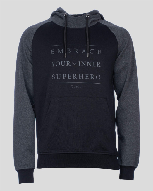 'ДВУЦВЕТЕН СУИТЧЪР ОТ ВИСОКОКАЧЕСТВЕН ПАМУК SUPIMA С КАЧУЛКА