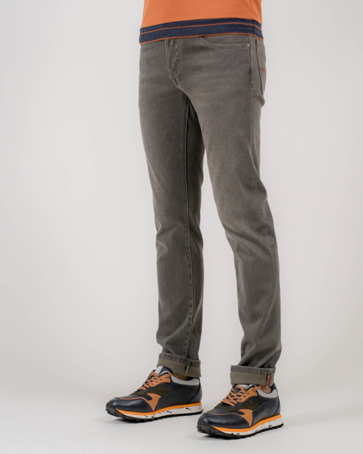 'ТЪМНО ЗЕЛЕНИ ДЪНКИ ОТ СТРУКТУРЕН ДЕНИМ С ЕЛАСТАН